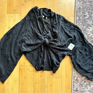 Free People Black Flowy top